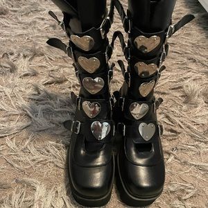 Black platform boots